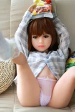 108cm / 3ft5 Flat Chested Mini Sex Doll – Emon - Image 5