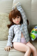 108cm / 3ft5 Flat Chested Mini Sex Doll – Emon - Image 7