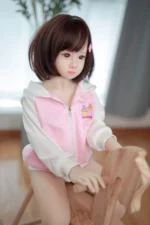 125cm / 4ft1 Short Hair Flat Chested Mini Sex Doll – Lavina