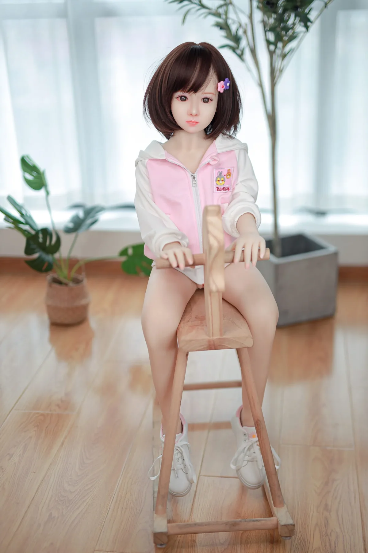 125cm / 4ft1 Short Hair Flat Chested Mini Sex Doll – Lavina - Image 6
